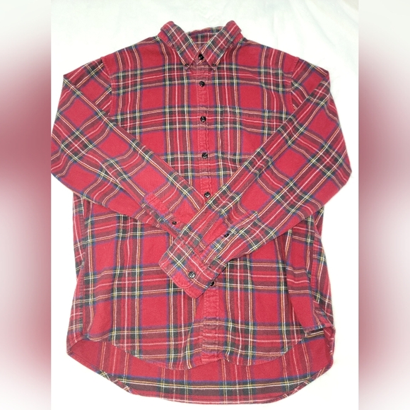 Abercrombie & Fitch Red and Black Checkered Flannel Shirt - Picture 1 of 5